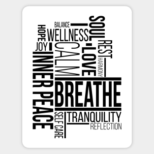 Inner Peace Collage: Empowering Words for Mindfulness and Wellness Sticker